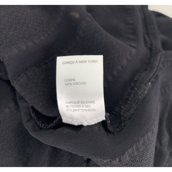 Intermix Angelina Striped Chiffon Top Blouse Black Semi Sheer M - Picture 9 of 12